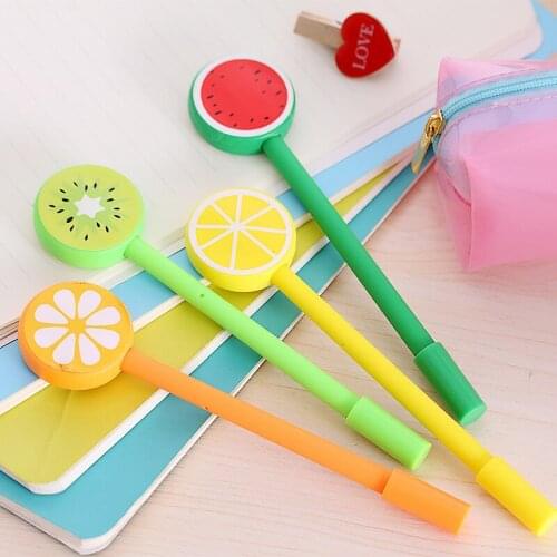 1pcs Kawaii Fruit Drop Ballpoint Pen Stationery Ballpen 0.5mm Blue Black Ink Office & School Supplies