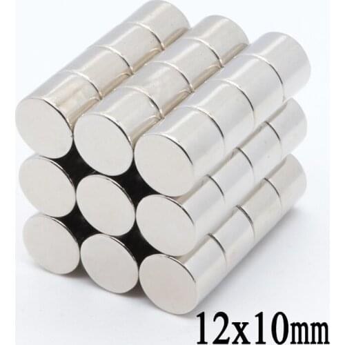 100pcs 12mmx10mm strong disc magnets 12x10 mm neodymium magnets 12 *10mm Art Nouveau connection magnets NdFeB magnets