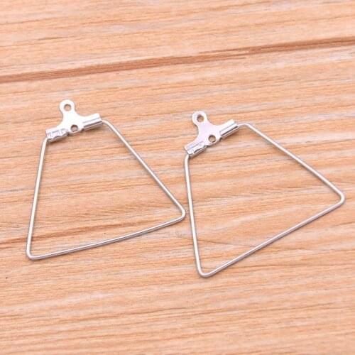 20Pcs 26*27mm Shaped Ring Polygon Charm Stainless Steel Pendant Open Bezels Hollow Pressed Resin Frame Mold DIY Jewelry Making
