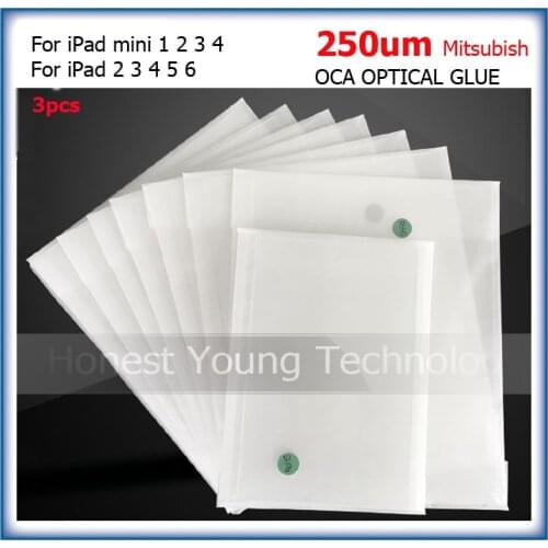 3pcs Mit 250um 9.7 inch OCA Optical Clear Adhesive for iPad Air 2 3 4 5 6 mini 1 2 3 4 OCA Adhesive Double Side Sticker Glue