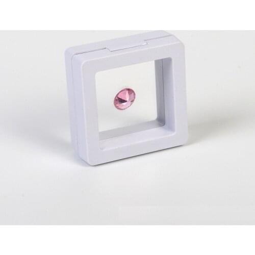 50*50mm PET Membrane Floating Display Case Earring Gems Ring Jewelry Suspension Packaging Box W9138
