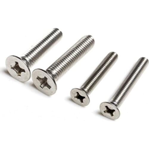50pcs M1 M1.2 M1.4 M2 M 2.5 M3 DIN965 Stainless steel countersunk flat head philips micro machine screw