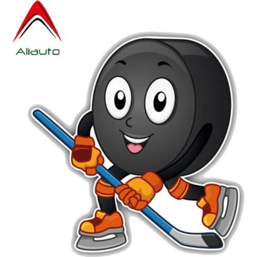 Aliauto Lovely Car Sticker Cartoon Ice Hockey Puck Smiley PVC Reflective Creative Decoration Decal Auto Accessories,12cm*12cm