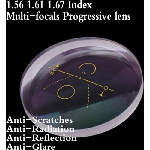 1.56 1.61 1.67 Index Aspheric Multi-focal Progressive Optical Prescription Eyeglasses Lens Presbyopia Lenses For Eye Glasses