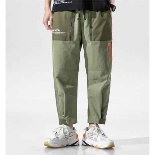 Mens Print Cargo Pants Spring Summer New Men High Street Harajuku Trousers Casual Straight Pants Male