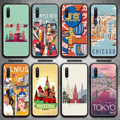 Moscow Tokyo Venice city poster Phone Case for Xiaomi Mi Note 10 Lite Mi 9T Pro xiaomi 10 10 CC9 Pro