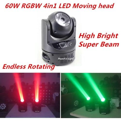 DunFly DuanFei Light 4pieces/lot Super beam 60W led moving head rgbw 4in1 disco moving head beam mini moving head led
