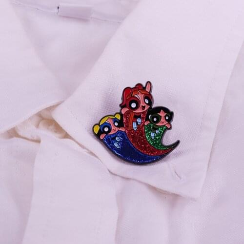 Powerpuff Girls Enamel Pin American Comedy Science Fiction Animation Cute Pretty Badge
