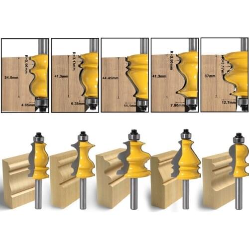 1/5PC 8mm Shank Casing & Base Molding Wood Router Bit Tungsten Carbide Line knife Cutters For Wood Milling Cutters