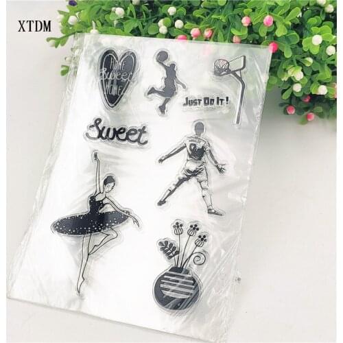Hot selling basketball transparent clear stamp / silicone seal roller stamp DIY scrapbook album / card production