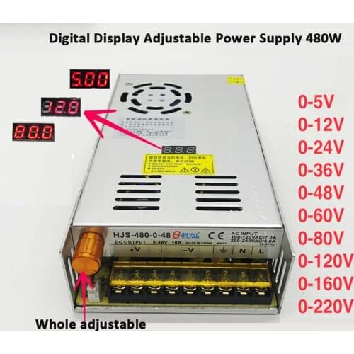 480W PSU Switching Power Supply 110/220V AC to 5V 12V 24V 36V 48V 60V 80V 120V 160V 220V DC Voltage adjustable Transformer