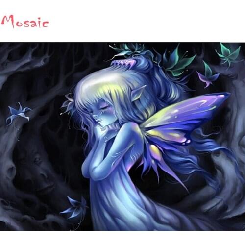 Beautiful Fairy,elf,Make wish,Diy,5d,Diamond painting Cross Stitch,Diamond Embroidery,cartoon,Christmas gift,Mosaic,Home Decor