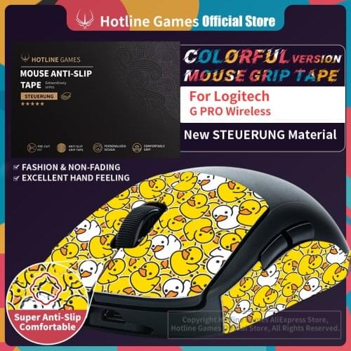 Hotline Games Mouse Grip Tape for Logitech G PRO Wireless GPW Gaming Mouse Anti-slip Tape [Color-Cute Duck]