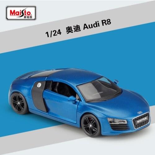 Maisto 1:24 R8 Blue Black Modified Version High Simulator Sport Car Alloy Model Car