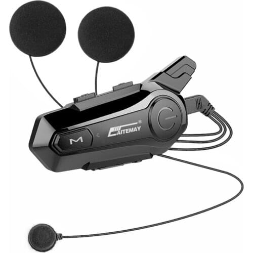 Helmet Intercom Motorcycle BT-Headset For 2 Rider Intercomunicador Moto Interphone Earphone Wireless Handsfree MP3 Player