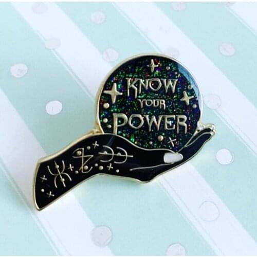 Cartoon Occult Witchy Feminist Crystal Ball Enamel Brooch Pin Hat Bag Collar Lapel Pins Badges Fashion Jewelry Accessories