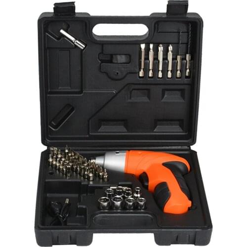 45 IN 1 Power Screwdrive Set Car Emergency Tool Box Portable Repair Tool Kit with Flashlight Multifunction Cordless Power Tool