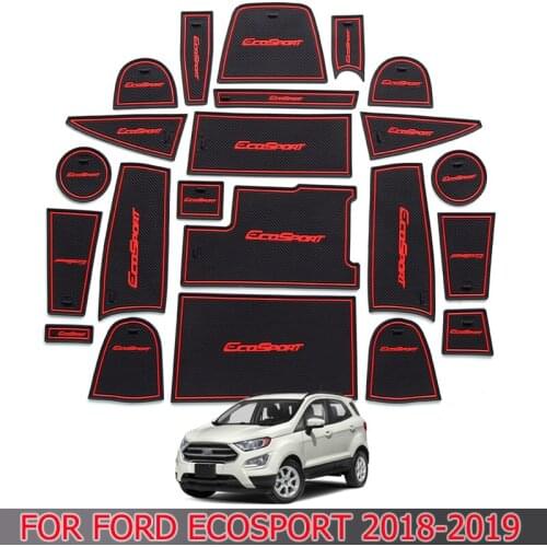 For Ford Ecosport 2018-2019 Door Slot Pad Water Coaster Mat Non-slip Storage Slot Mat