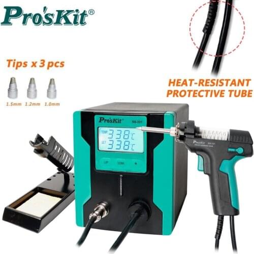 Newest ProsKit SS-331H ESD LCD Digital Electric Desoldering Pump BGA Desoldering Suction Vacuum Solder Sucker Gun