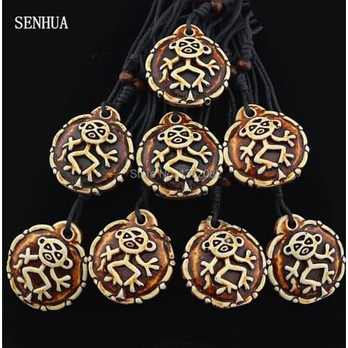 Wholesale 10PCS/LOT Aboriginal primitive tribal totem Pendant Necklace Amulet for men womens Gift MN619