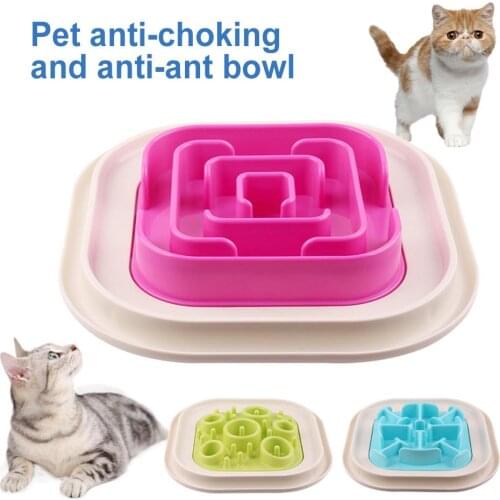 Pet Dog Puppy Plastic Feeder Anti-Choking Anti-Slip Food Feeding Healthy Bowl Dog Feeders