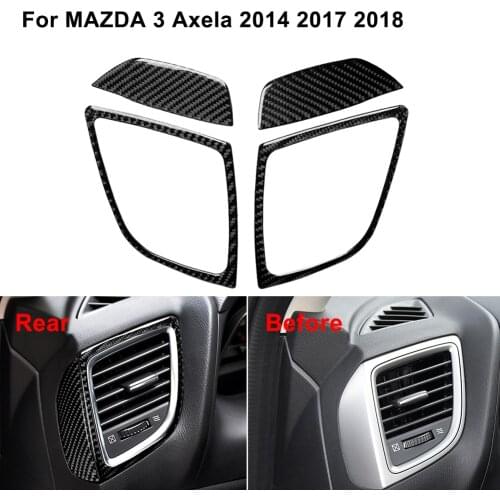 Fit For Mazda 3 Axela 2014 2017 2018 Carbon Fiber Color Air Conditioning Dashboard Vent Cover Decoration Frame