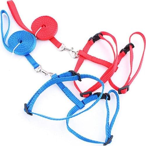 Adjustable Nylon Cat Puppy Pet Harness Collar Lead Leash Traction Safety Rope
