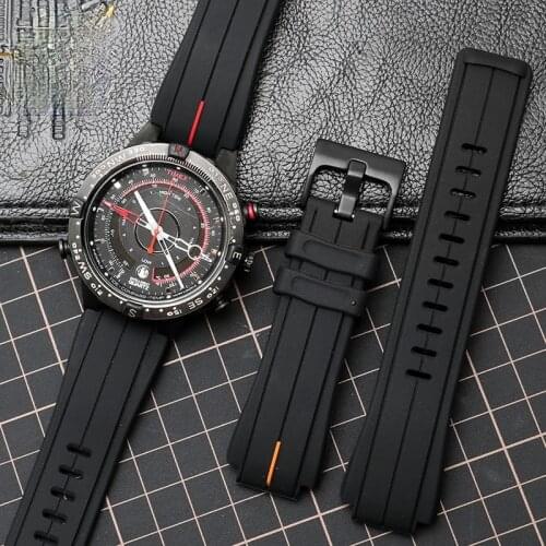 Silicone Rubber Watchband for Timex Tide Watch Strap T2N720 T2N721 TW2T76300 Series Men Waterproof Band Convex Interface 16mm