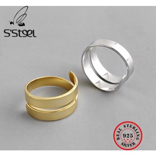 SSTEEL 925 Sterling Silver Rings For Women Gold Ring Anillos De Plata De Ley Mujer Bijoux Argent Massif Pour Femme Fine Jewelry