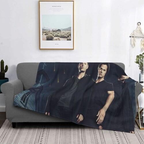 Supernatural Blankets Flannel Printed Sam Winchester Portable Lightweight Thin Throw Blankets for Bedding Outdoor Bedspread