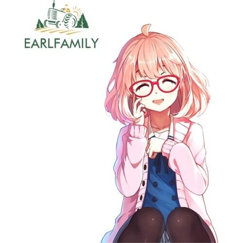 EARLFAMILY 13cm x 7.3cm for Mirai Kuriyama Waterproof Decal Fashion 3D Funny Car Stickers Anime Occlusion Scratch Waterproof