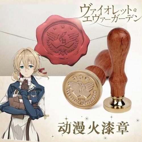 1pcs Anime Violet Evergarden DIY Wax Seal Chapter Letter Envelope Stamp Cosplay Prop Collectible for Boy Girl Christmas Gift Hot