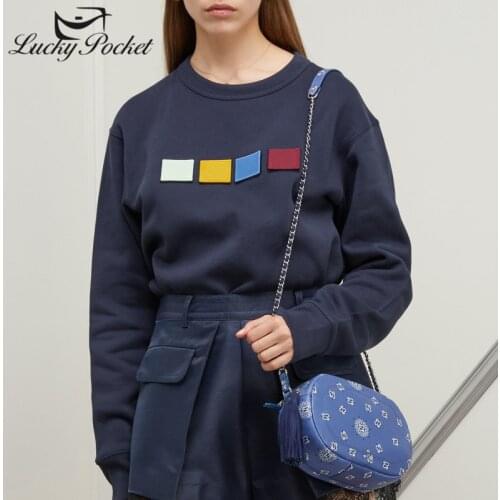 Women Fall Winter Cotton Embroidery Velcro Flocking Sweatshirt Ladies Solid Color Plus Size Pullovers Female Casual Tops ZM119