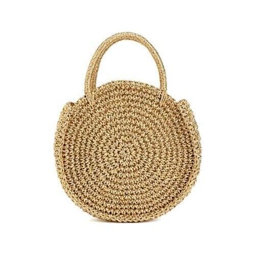 2018 New Hot Handmade Bohemian Beach Bali Bags Summer Vocation Rattan Wicker Weaving Women Shoulder Circular Bags