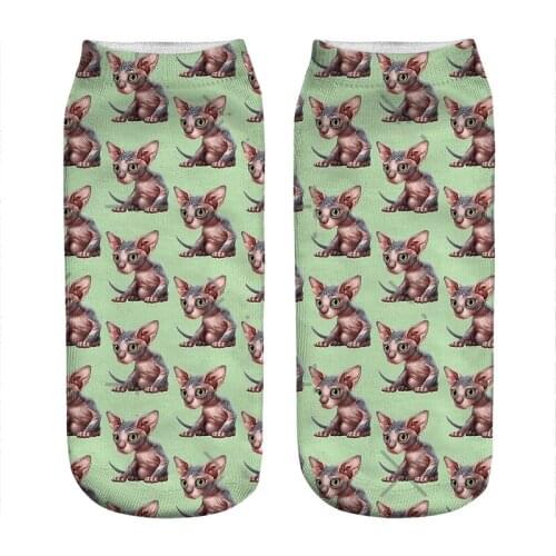 Womens socks kawaii sphynx cats Classic Printed Socks Woman harajuku Happy Funny Novelty cute girl gift Socks for women