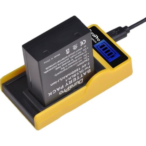 1pc 1800mAH BLH-1 BLH1 BLH 1 Camera Battery+ LCD Display Single Charger for Olympus E-M1 Mark II EM1-2 EM1 Mark Camera