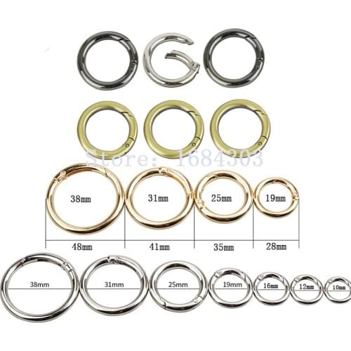 1pcs Spring Gate D O Rings Openable Keyring Leather Bag Belt Strap Dog Chain Buckles Snap Clasp Clip Trigger DIY Accessories