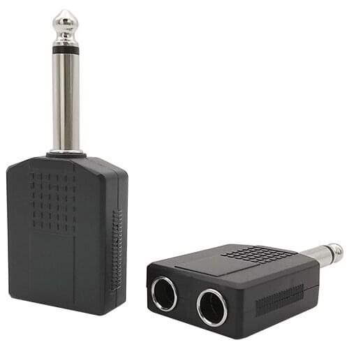 10Pcs/Lot 1/4" Mono Audio Jack Plug Connector Connector Male to Female 6.35mm Jack Headphone Microphone Y Splitter Converter