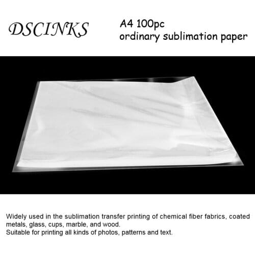 100 Sheets A4 Ordinary Sublimation Heat Transfer Paper for Mugs Metal Glass