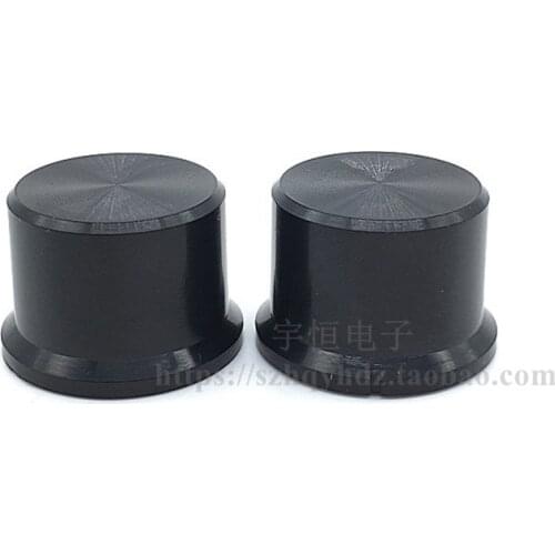 2 Pieces Black Plastic Knob Diameter 25MM Height 17MM Half Shaft Hole Potentiometer Encoder Knob Cap