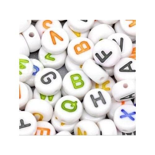 2500 pcs/lot Mixed Alphabet/Letter Acrylic Spacer Beads 7mm Free Ship