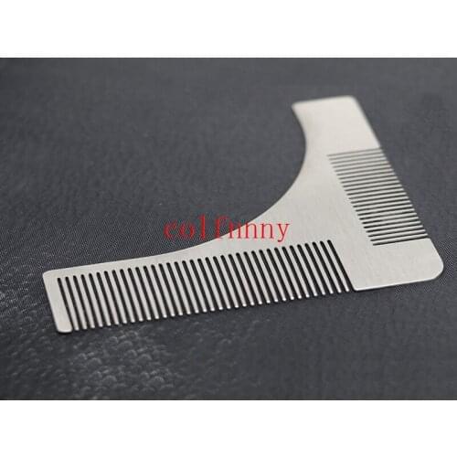 500pcs/lot Stainless Steel Beard Comb Styling Tool Shaving Handmade Cut Hair Molding Trim Template