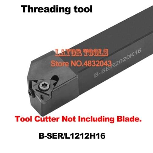 B-SER1212H16 External Threading Turning Tool, CNC Threaded Turning Tool Holder, B type Lathe Cutting Tool Holder for 16ER Insert