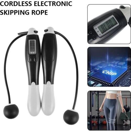 Cordless Jump Ropes Tangle-Free Rapid Speed Jumping Rope Smart Electronic Digital Skipping Rope Gym Fitness Home Exercise Rope