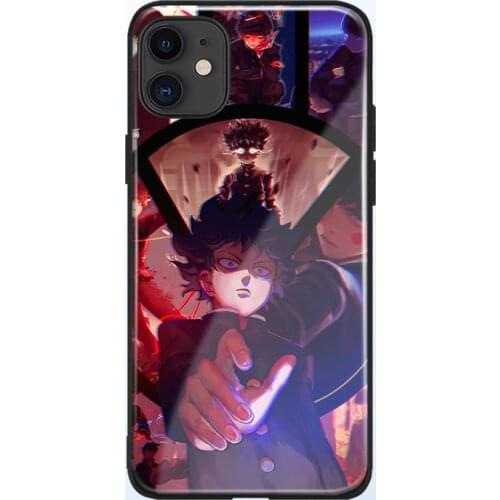 Mob Psycho 100 anime phone case glass shell for iPhone SE 6s 7 8 x xr xs 11 pro max Samsung S note 8 9 10 20 ultra Plus