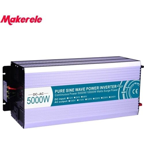 Pure sine power off grid inverter with charger dc12v to ac 220v 5000w solar inverter voltage converter MKP5000-242-C