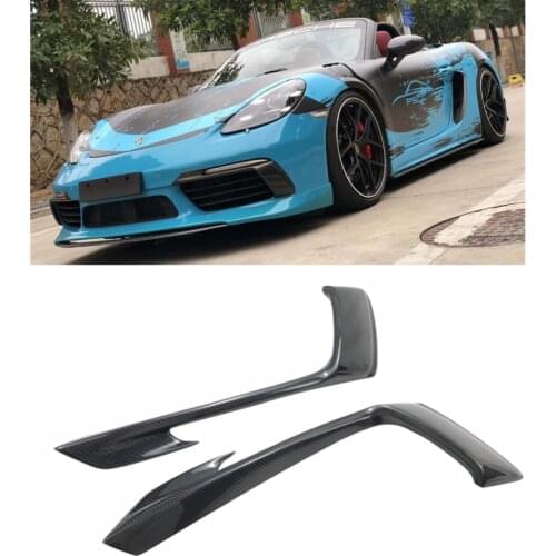 For Porsche 718 Boxte Real Carbon Fiber For Car Front Bumper Splitters Side Wind knife Aprons