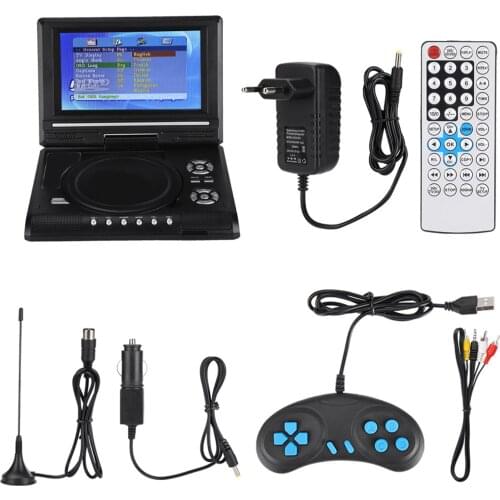 Home Portable DVD Player 7.8 Inch VCD MP3 HD Multimedia Digital Car DVD Player with Small TV player Car Charger Gamepad