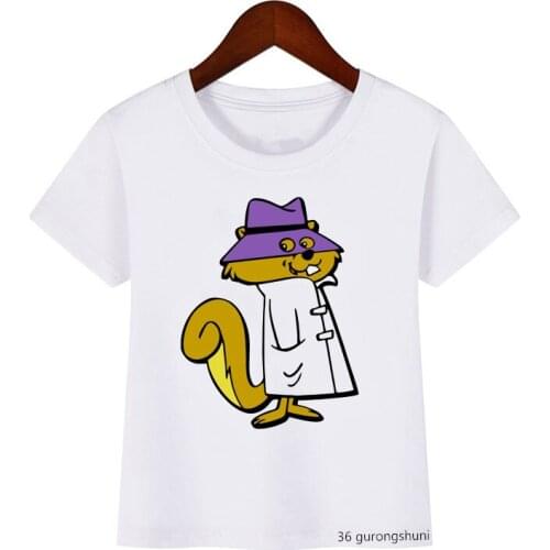 Children Boys Girls T Shirt Funny Moroccan Squirrel Secret Print Kids T-shirt Cartoon Summer Tops Short Sleeve Birthday Gift