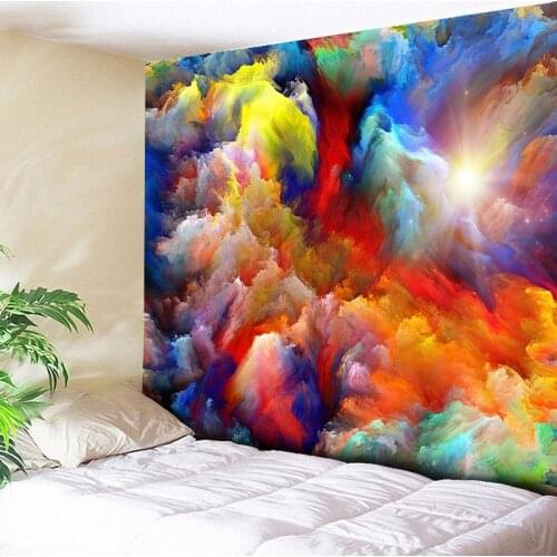 Watercolor Clouds Galaxy Tapestry Hippie Wall Hanging Boho Decor Psychedelic Wall Tapestries Beach Towel Yoga Mat Tablecloth